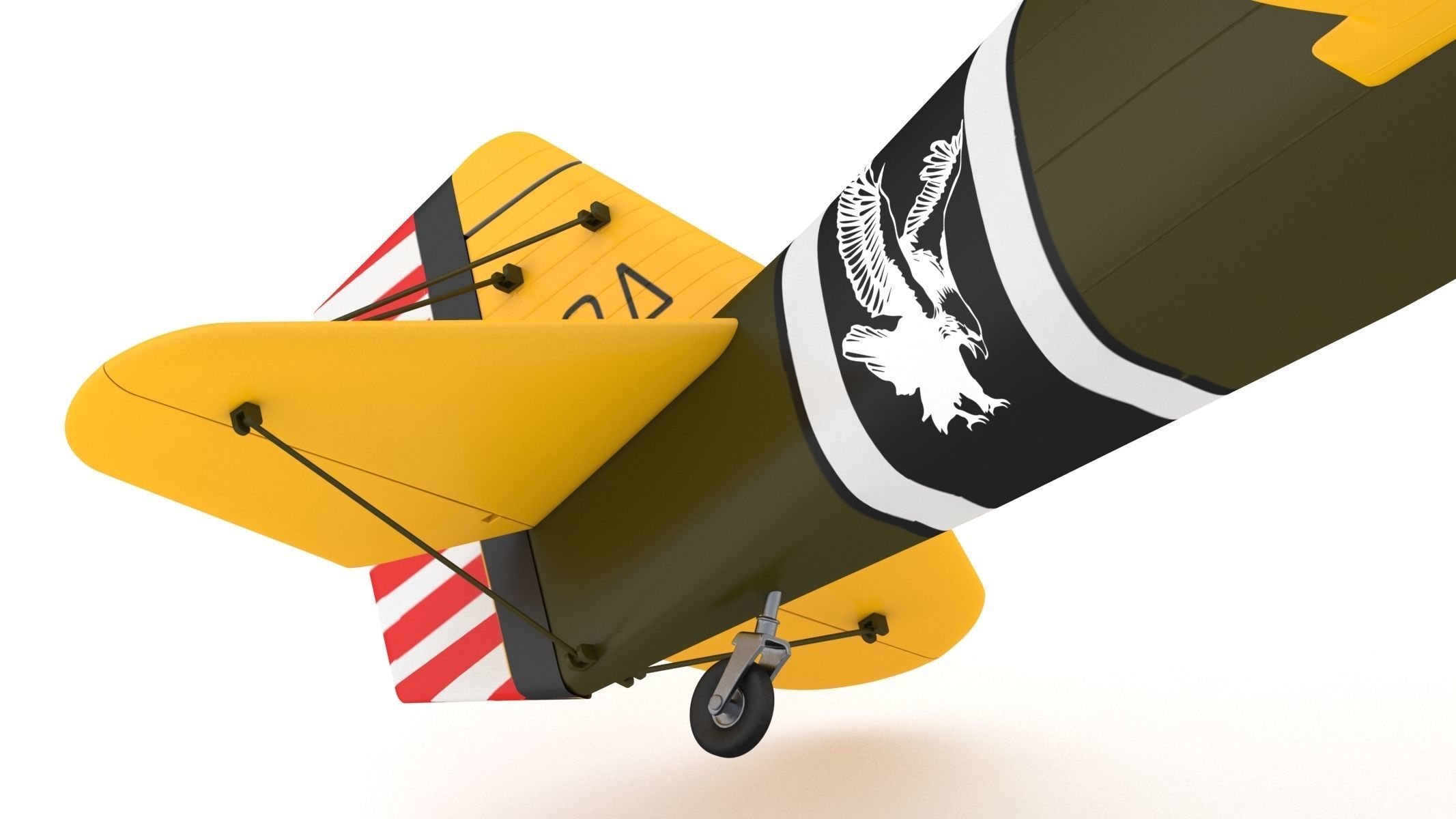 Curtiss P-6 Hawk Vintage Biplane Fighter Aircraft 3D model_17