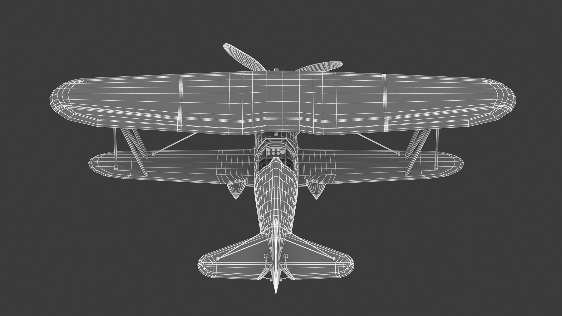 Curtiss P-6 Hawk Vintage Biplane Fighter Aircraft 3D model_23
