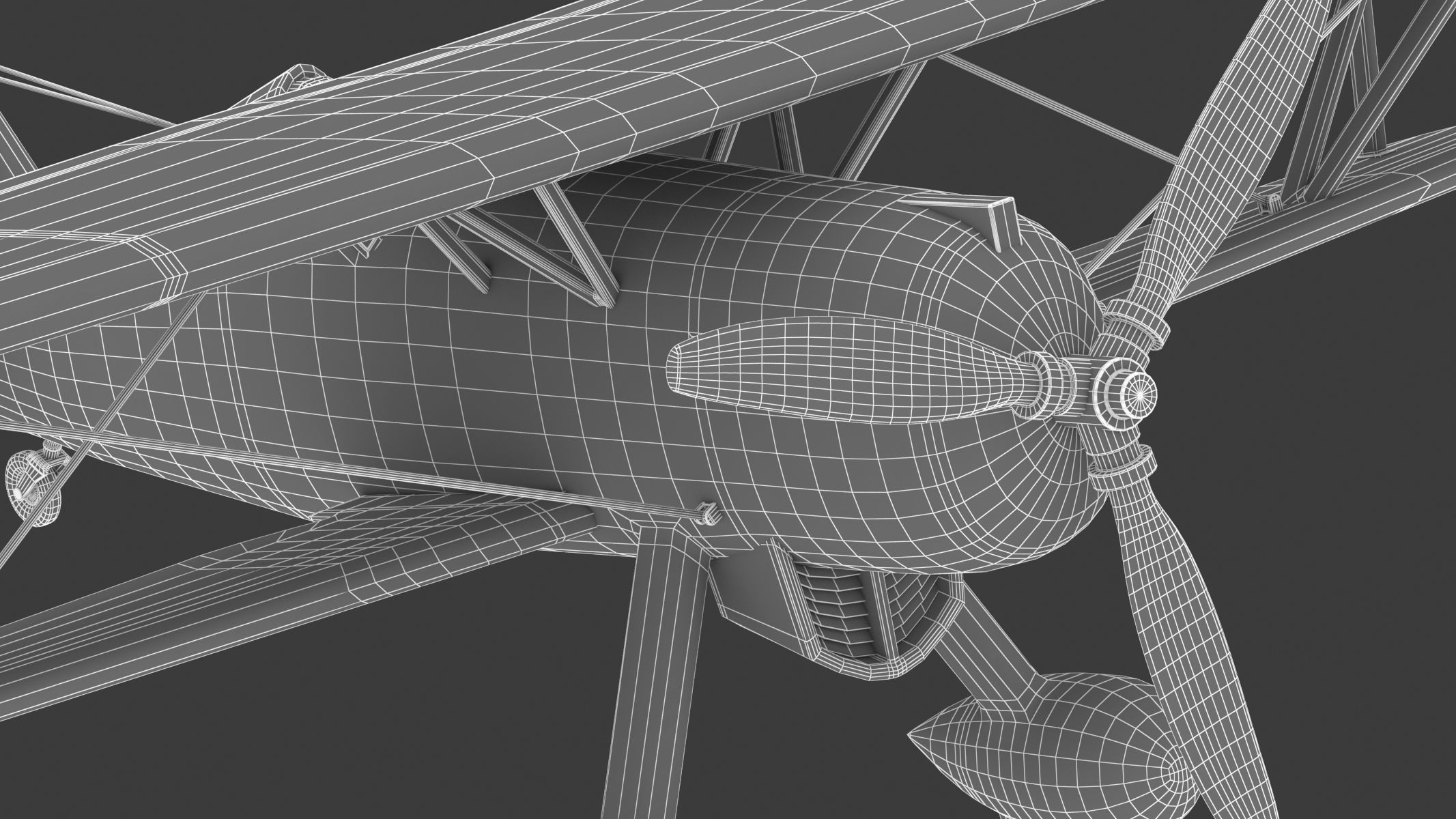 Curtiss P-6 Hawk Vintage Biplane Fighter Aircraft 3D model_31