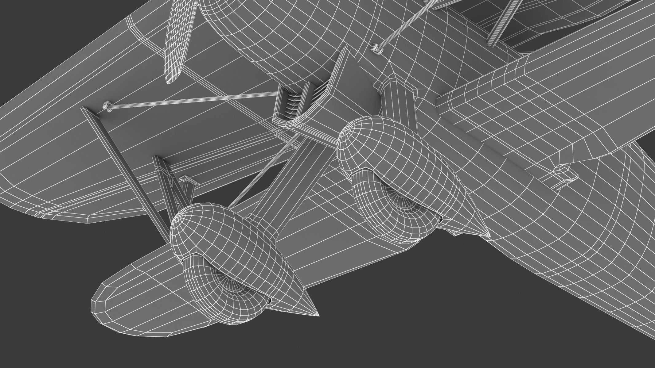 Curtiss P-6 Hawk Vintage Biplane Fighter Aircraft 3D model_36