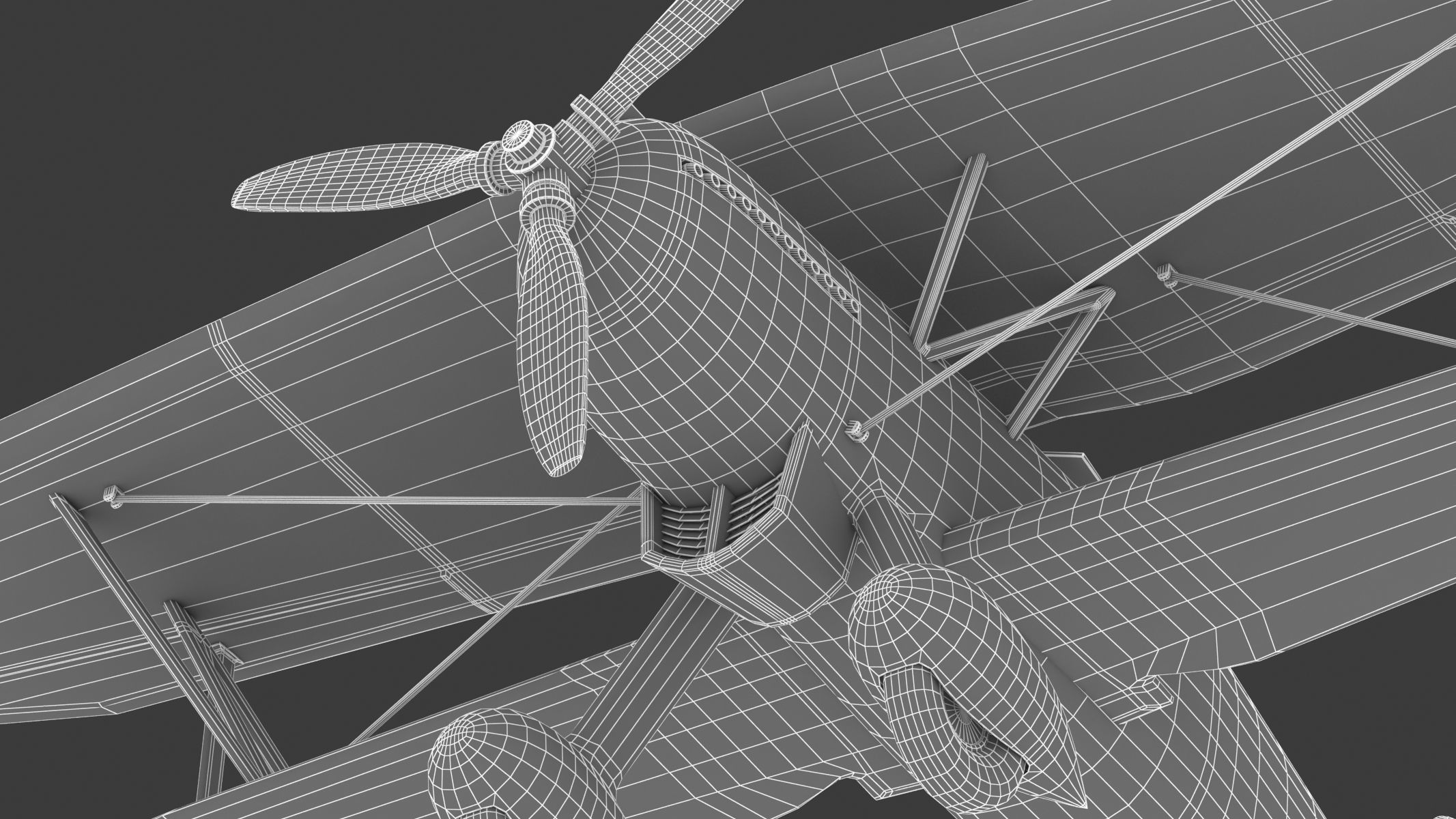 Curtiss P-6 Hawk Vintage Biplane Fighter Aircraft 3D model_39