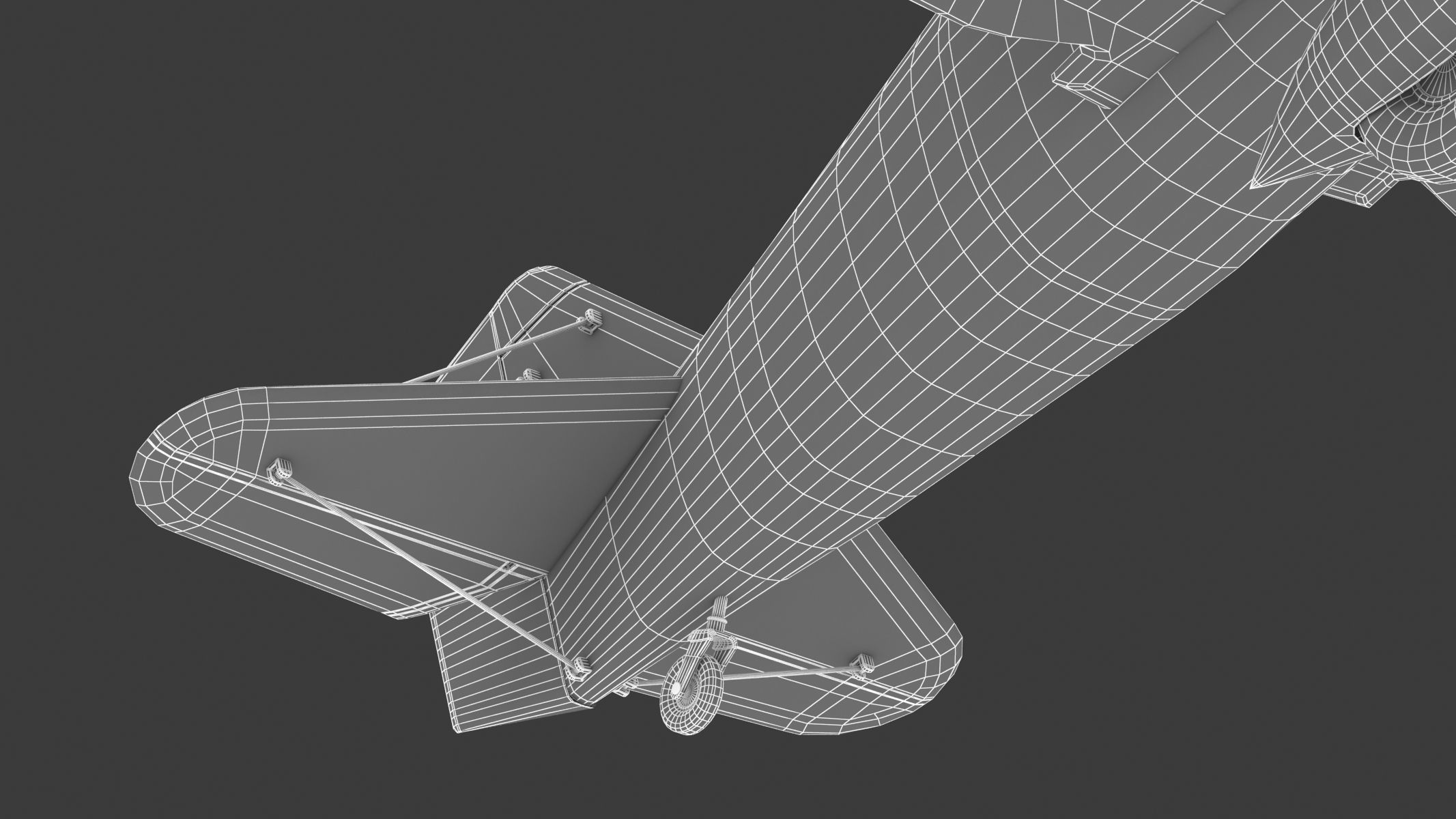 Curtiss P-6 Hawk Vintage Biplane Fighter Aircraft 3D model_37