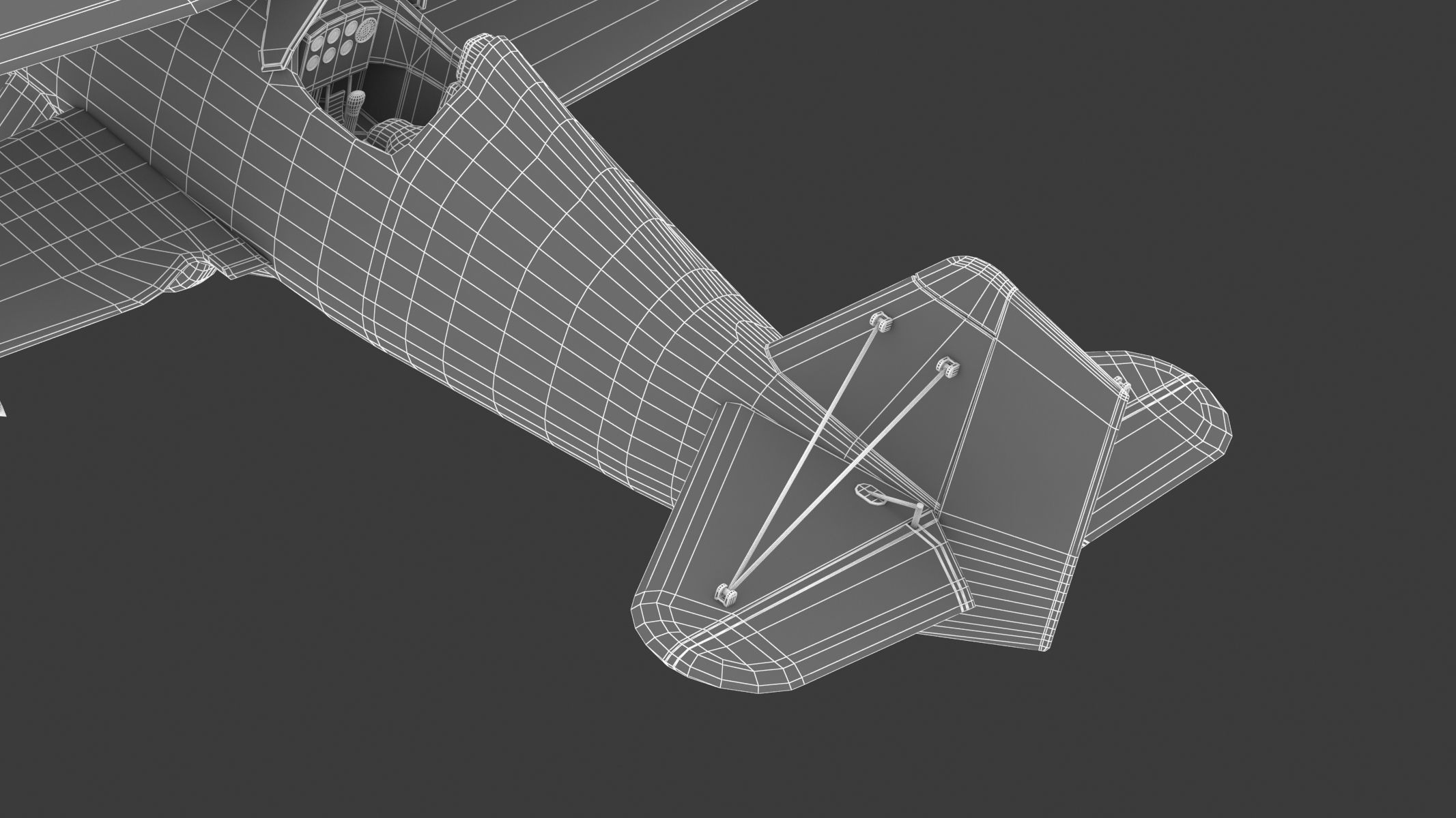 Curtiss P-6 Hawk Vintage Biplane Fighter Aircraft 3D model_34