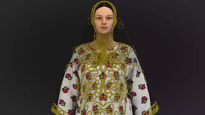Classic Saudi Arabia dress 3D model