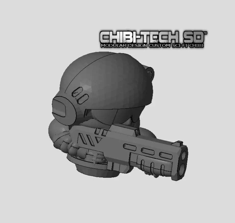CHIBI-TECH SD - CORPORATION MK II RIFLE HATCH GUNNER 3D print model_0
