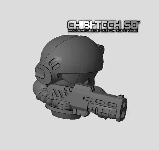 CHIBI-TECH SD - CORPORATION MK II RIFLE HATCH GUNNER 3D print model