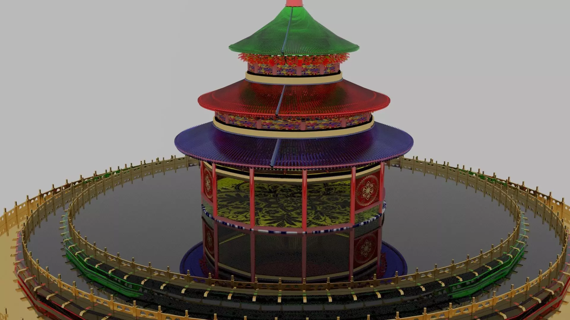 Chinese tower 3D model_0
