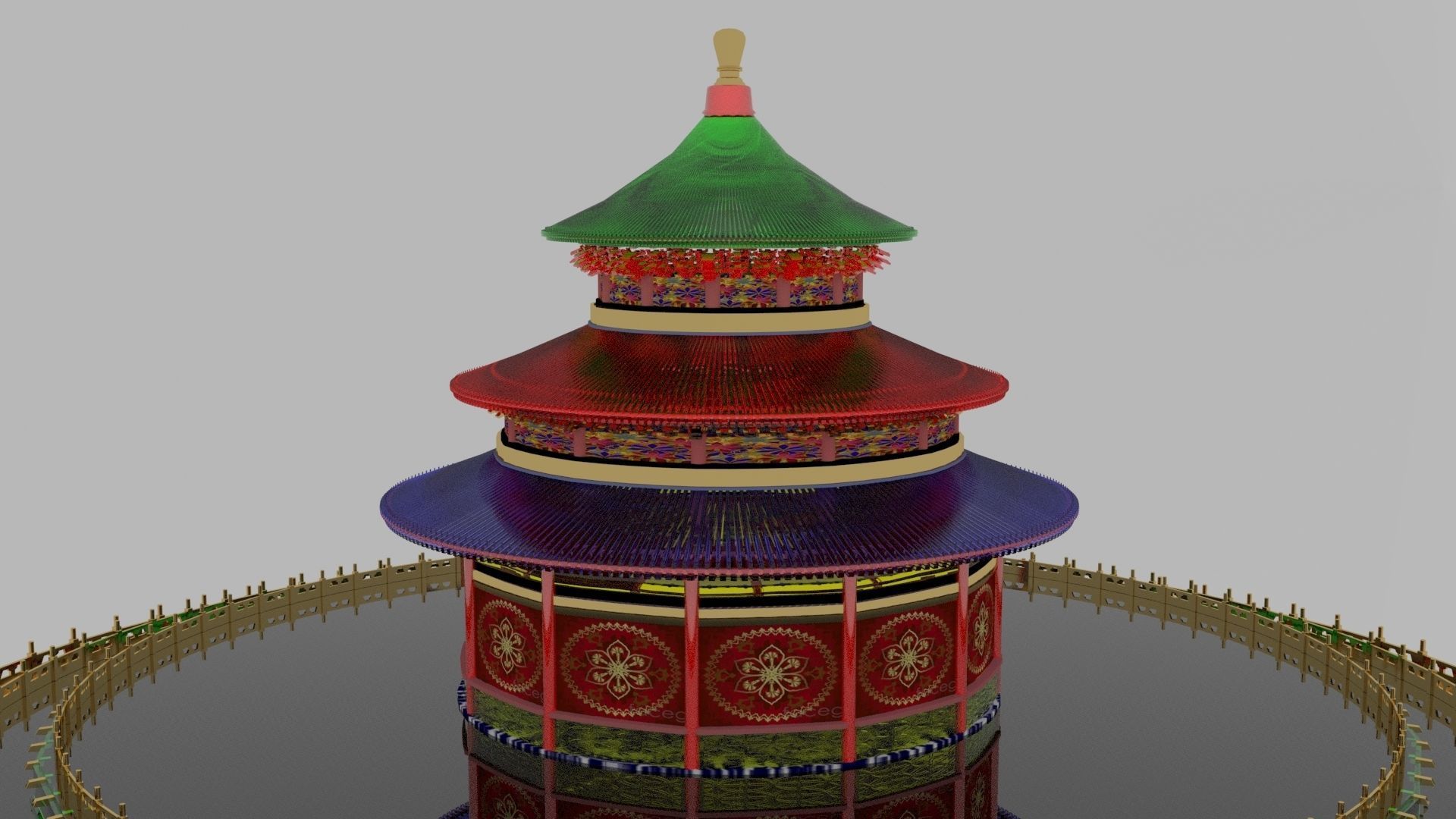 Chinese tower 3D model_3