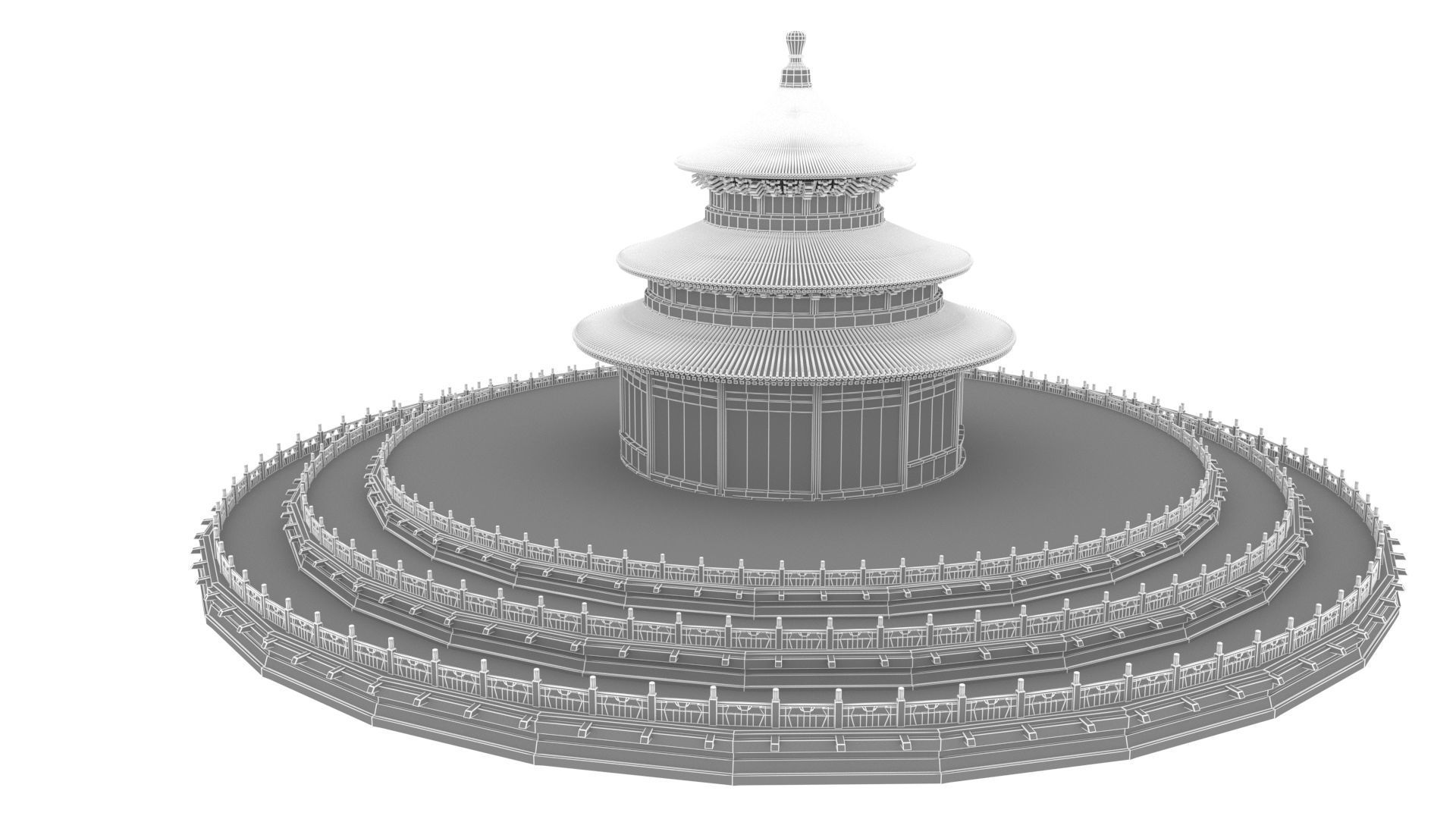 Chinese tower 3D model_6