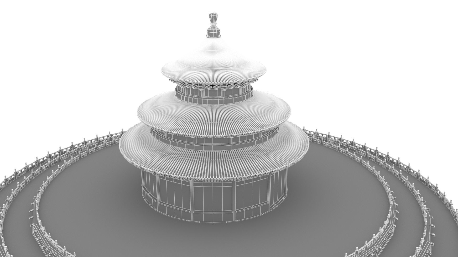 Chinese tower 3D model_7