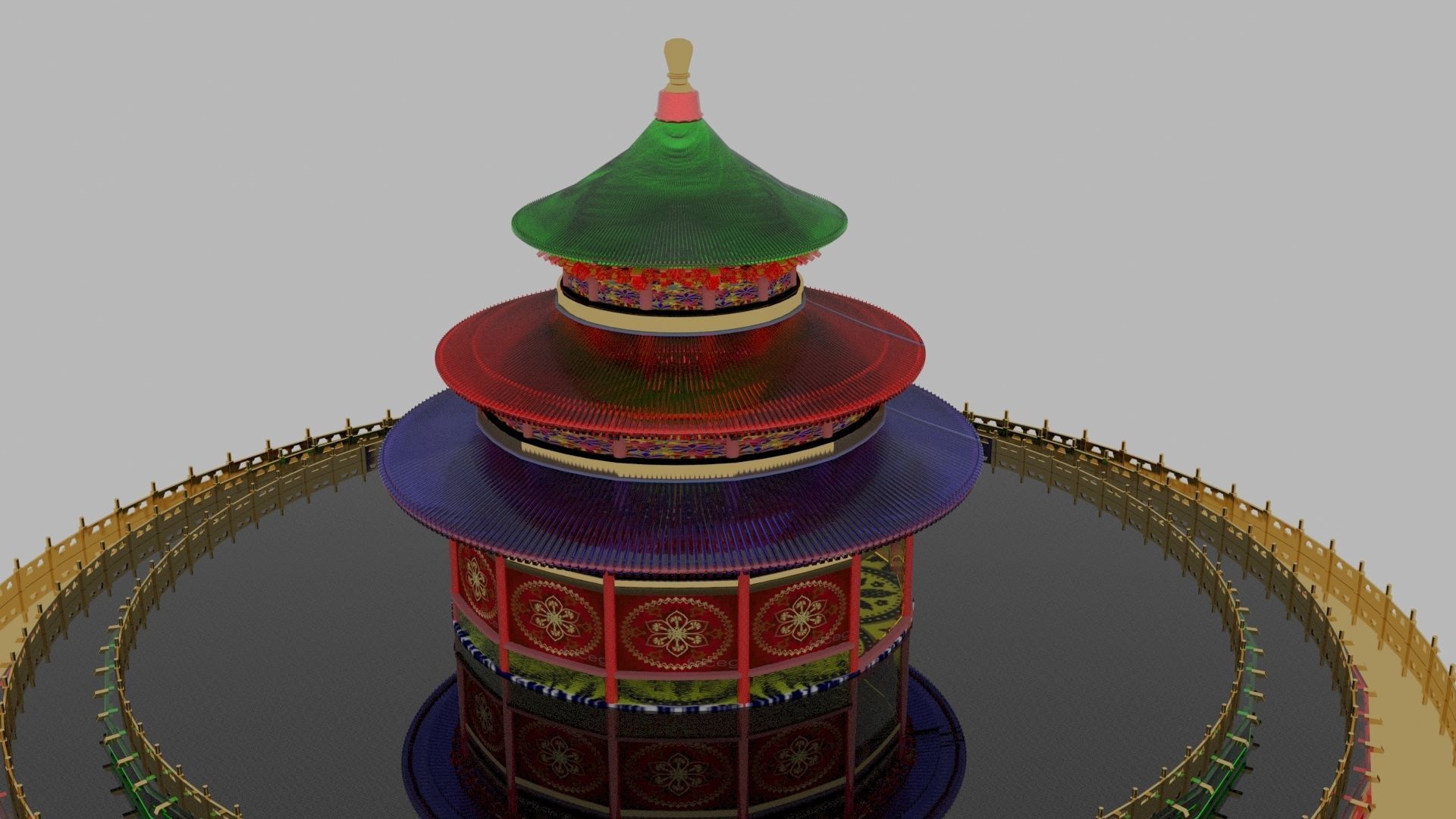 Chinese tower 3D model_1