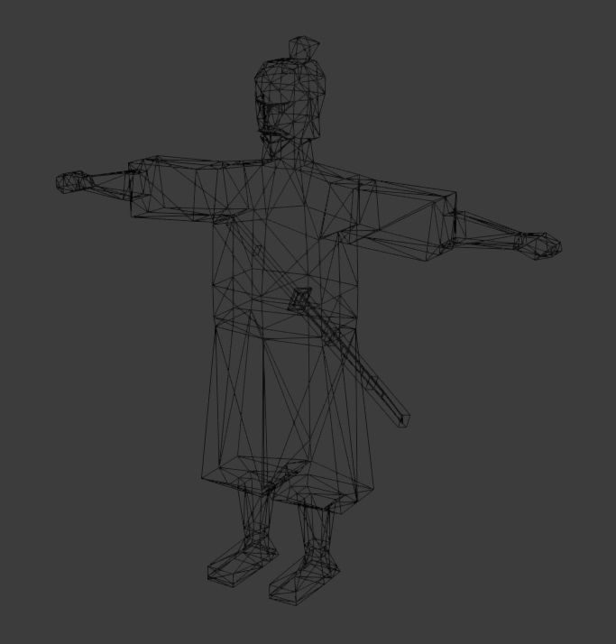 Lowpoly Samurai Unity Ready 3D model Low-poly 3D model_5