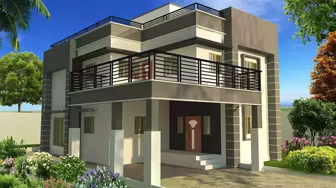 House two story with balcony