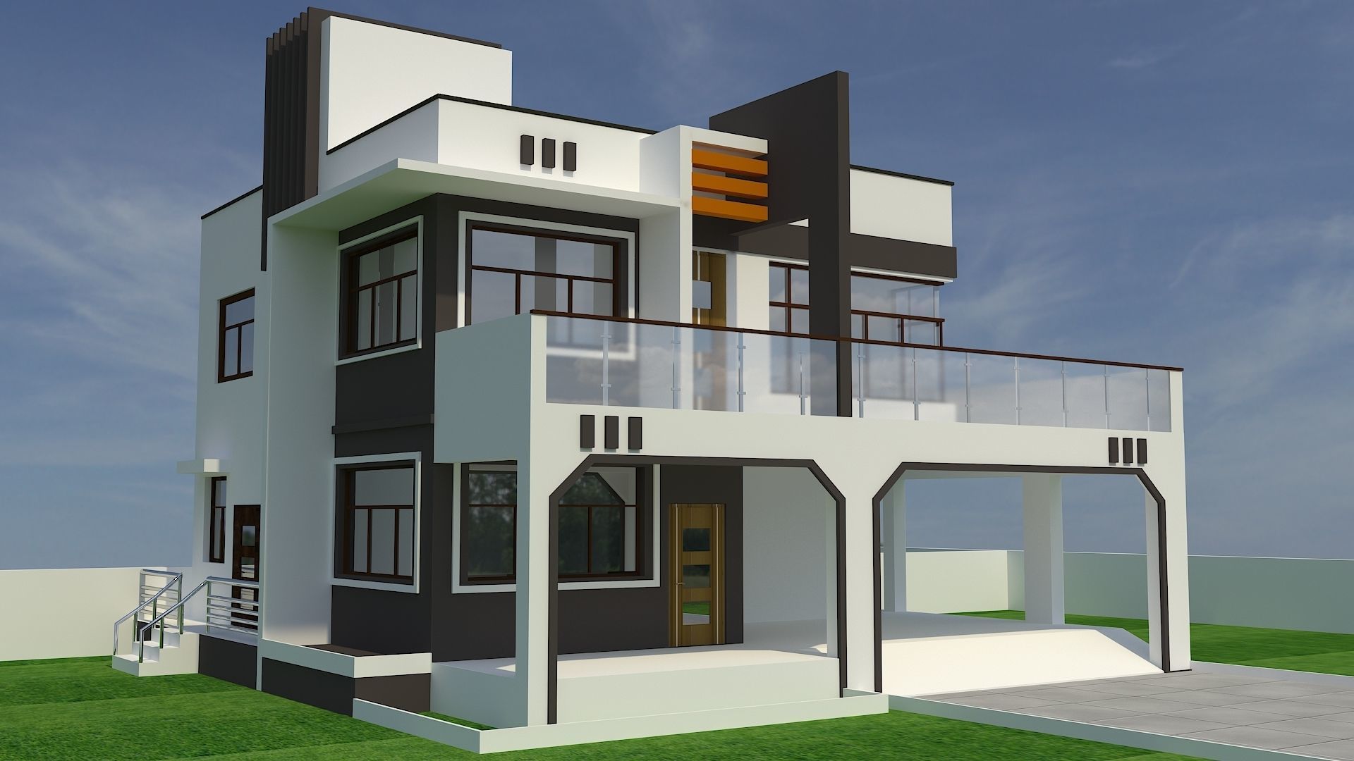 House modern design in india 3D model_3