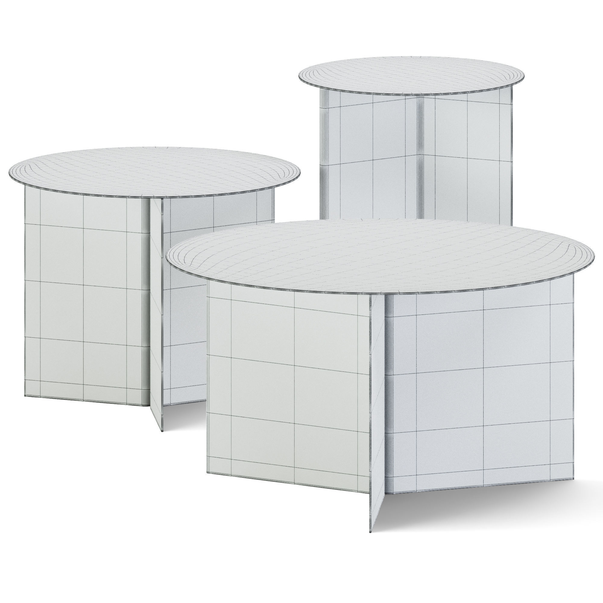 Round Coffee Tables Slit by Hay 3D model_2