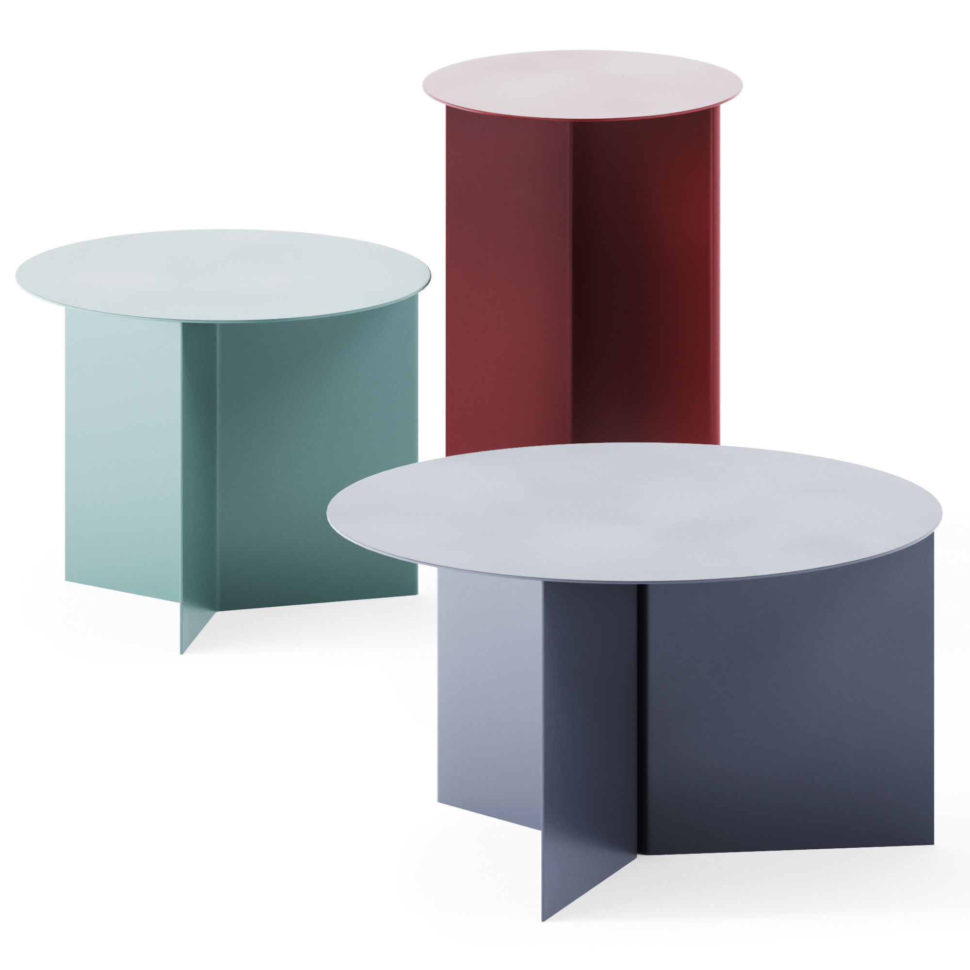 Round Coffee Tables Slit by Hay 3D model_1