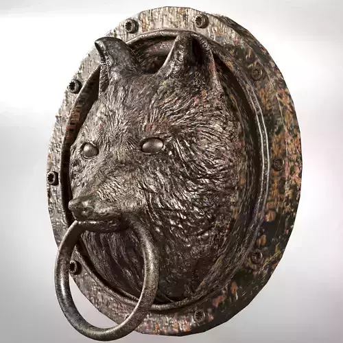 Wolf  Head Medalion - lowpoly PBR model