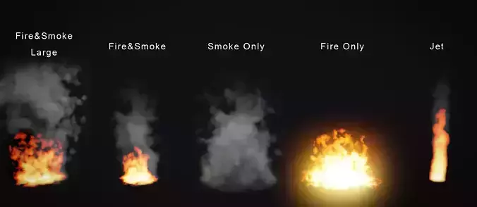 Fire and Smoke Pro Low-poly 3D model