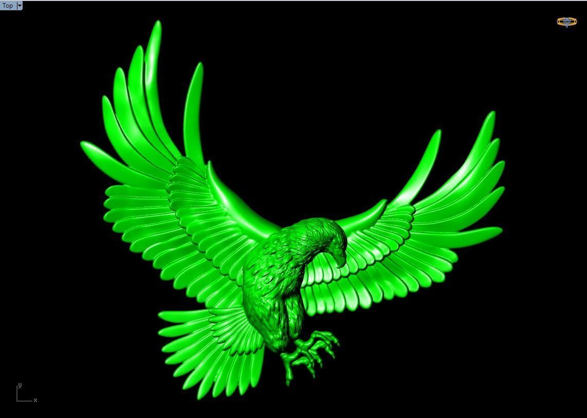 Eagle for jewelry 3D print model_4