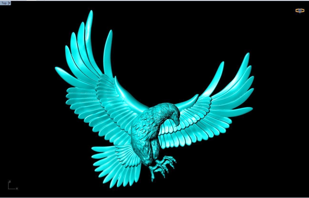 Eagle for jewelry 3D print model_3