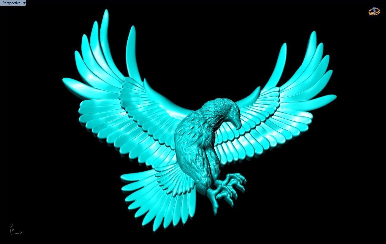 Eagle for jewelry 3D print model_2