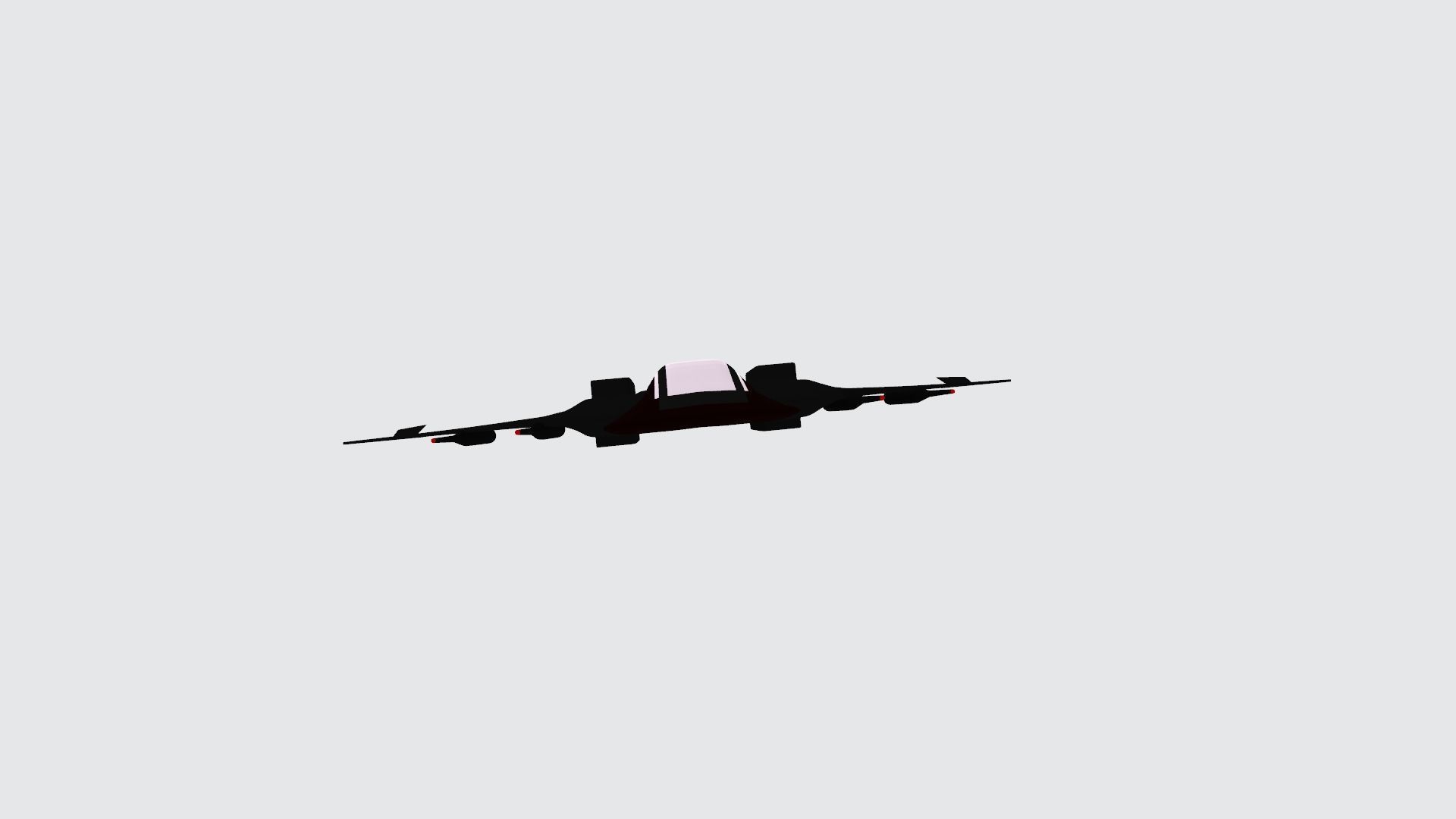 spaceship jet fighter in sky 3D model_4