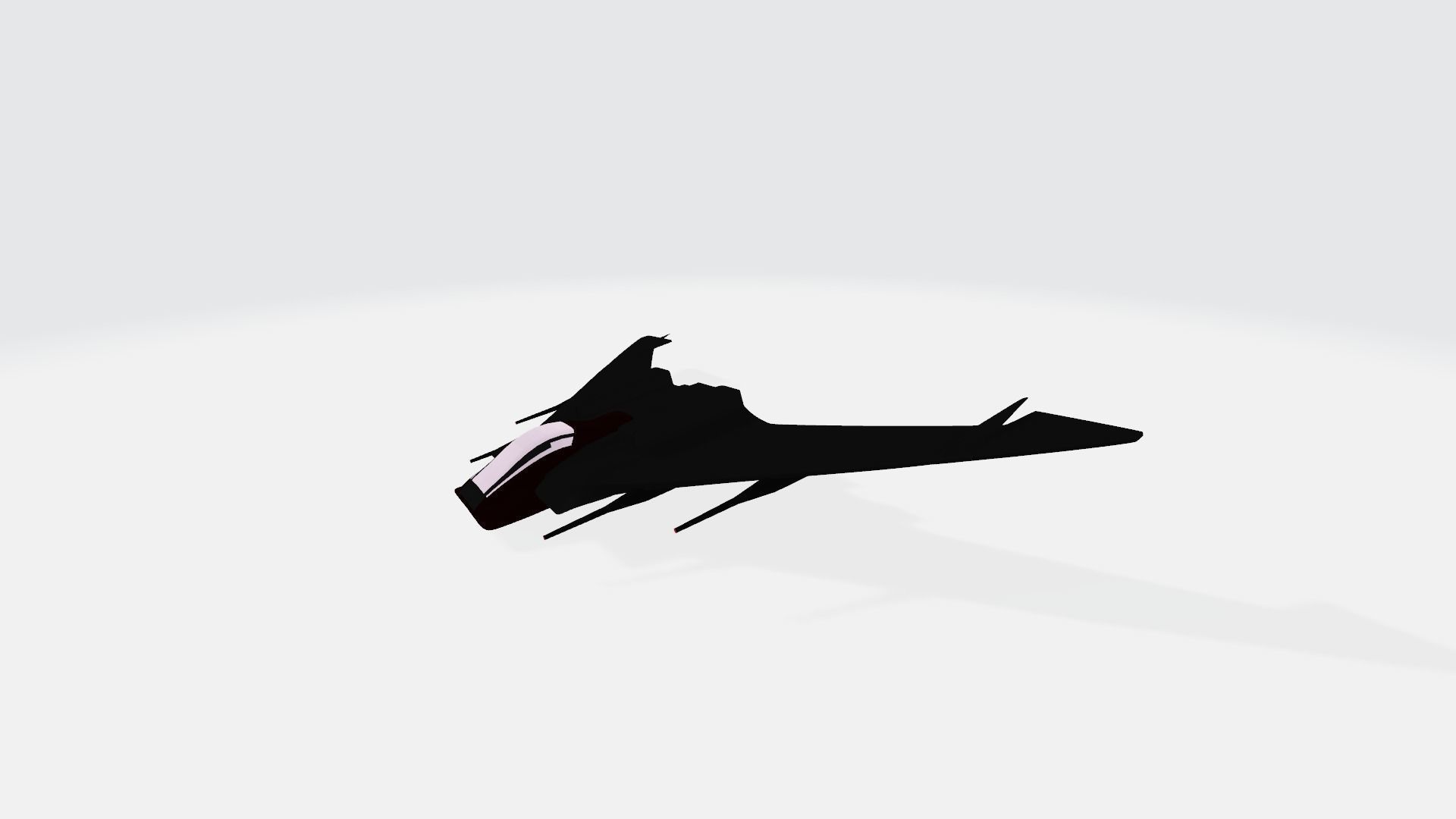 spaceship jet fighter in sky 3D model_5