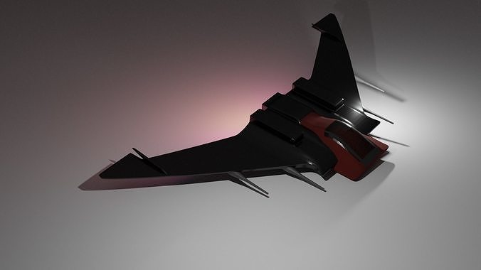 spaceship jet fighter in sky 3D model