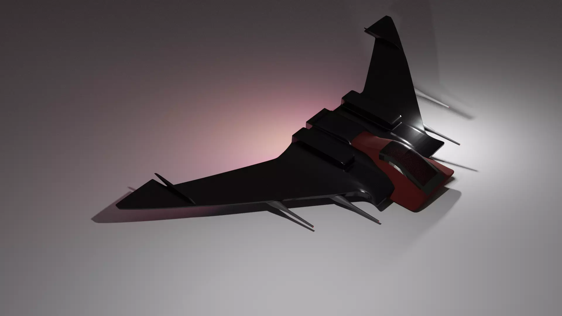 spaceship jet fighter in sky 3D model_0