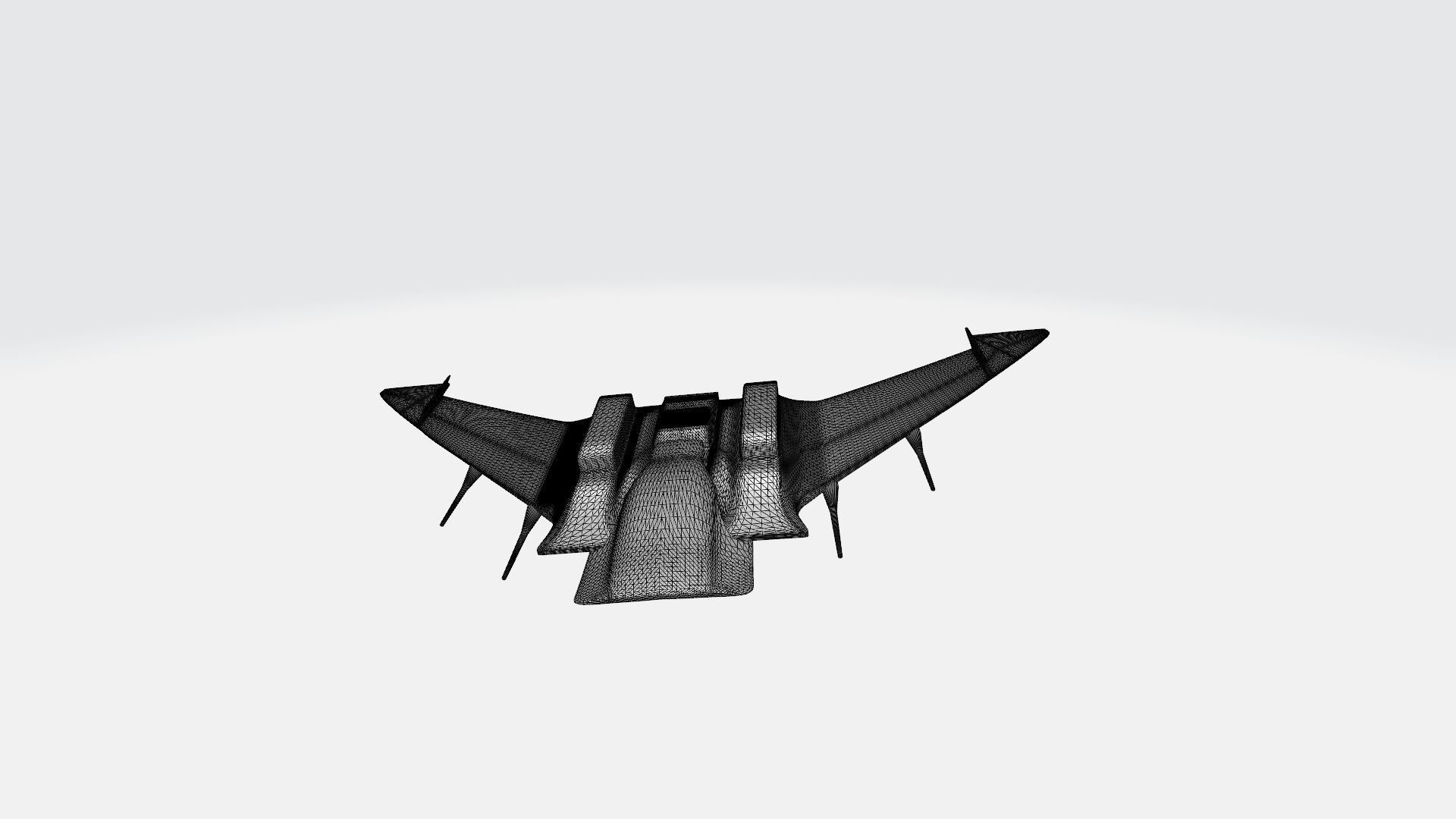 spaceship jet fighter in sky 3D model_6