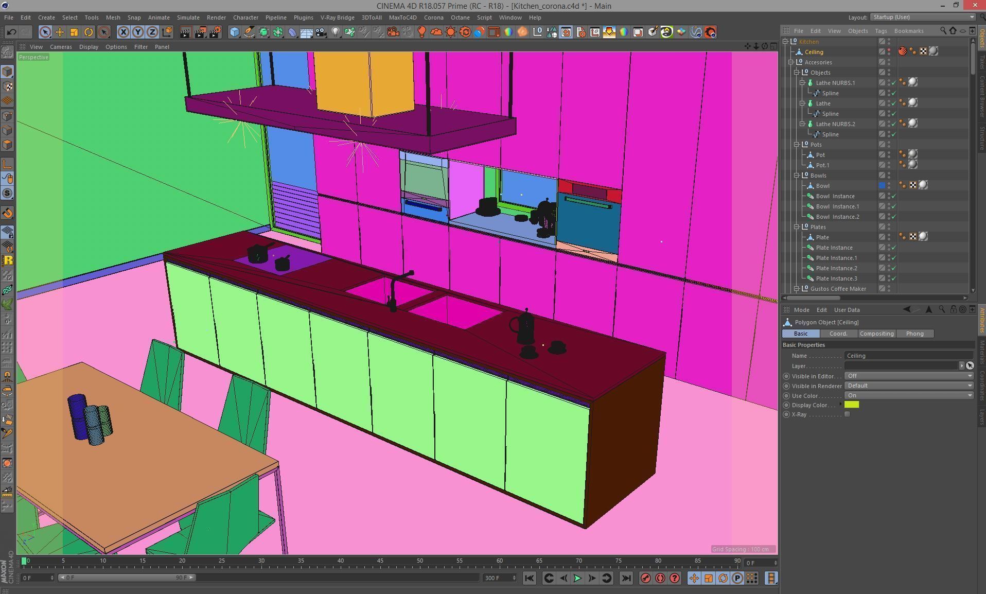 Octane - C4D Scene files - Minimalist Kitchen Interior Scene 3D model_8