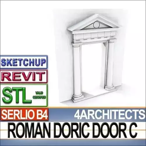 Renaissance Doric Door C Revit STL Printable 3D print model