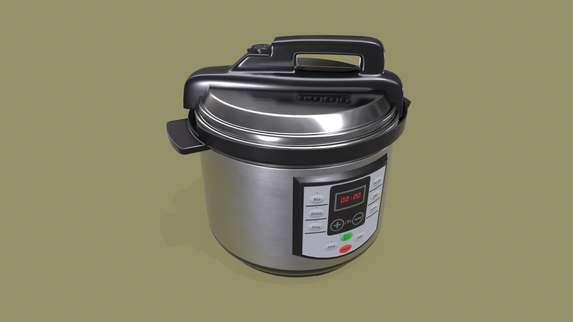 Pressure Cooker Low-poly 3D model_7