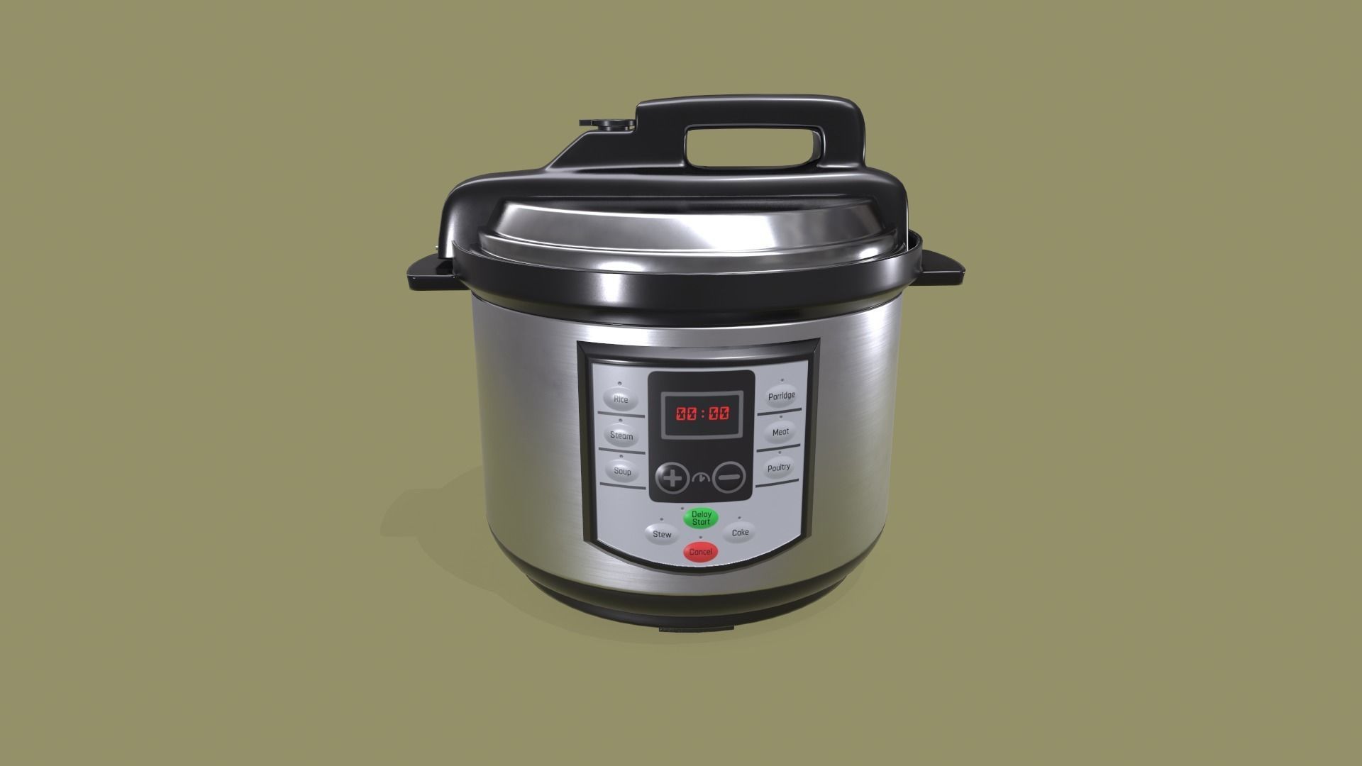 Pressure Cooker Low-poly 3D model_4