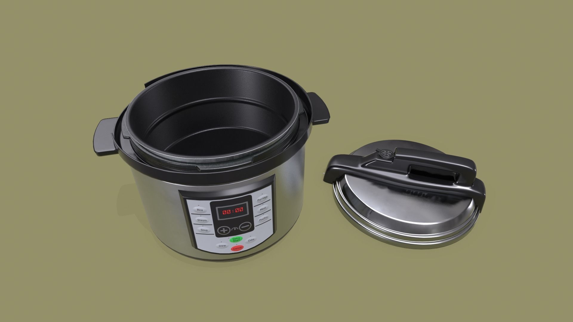 Pressure Cooker Low-poly 3D model_8