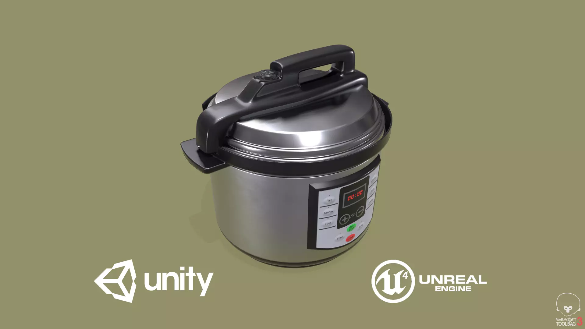 Pressure Cooker Low-poly 3D model_0