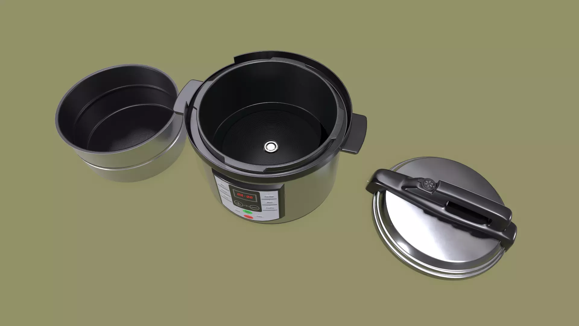 Pressure Cooker Low-poly 3D model