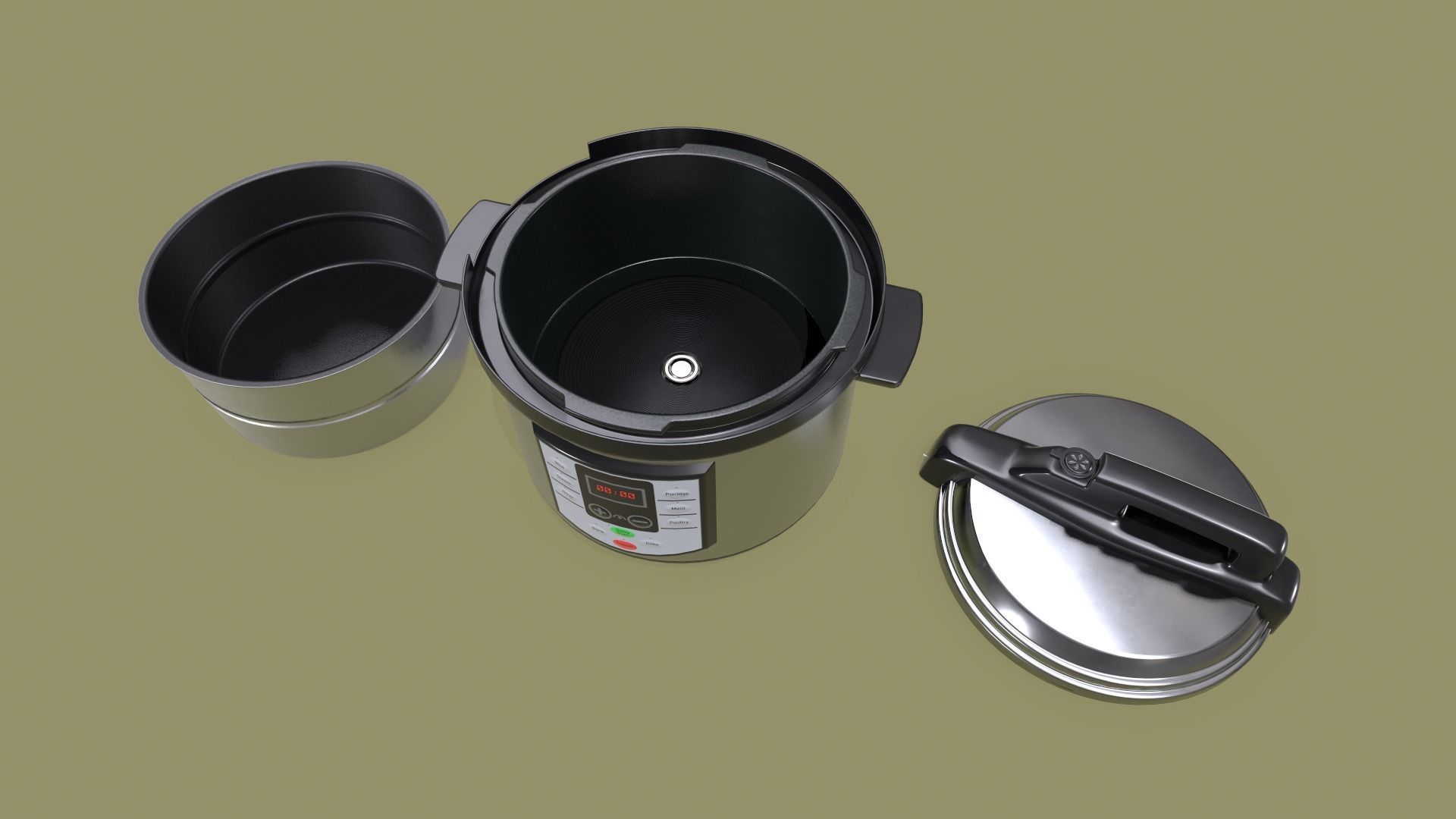 Pressure Cooker Low-poly 3D model_3