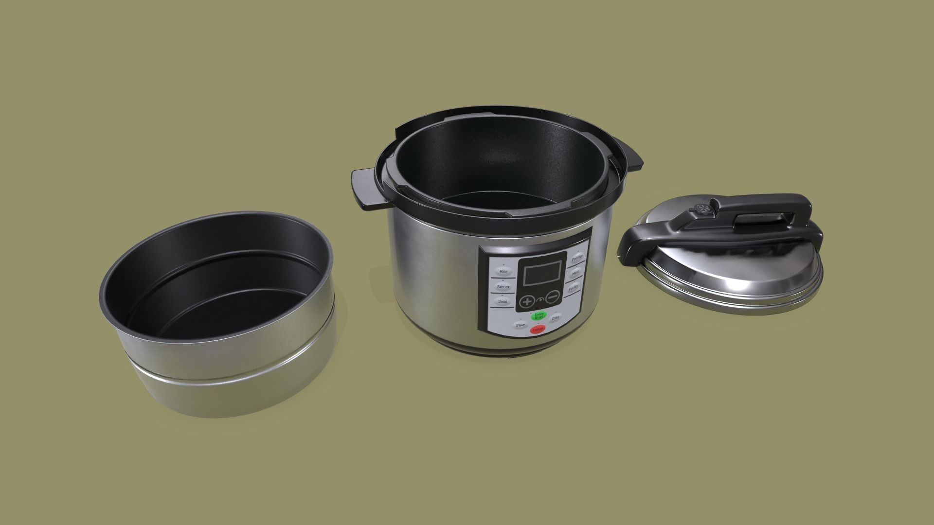Pressure Cooker Low-poly 3D model_2