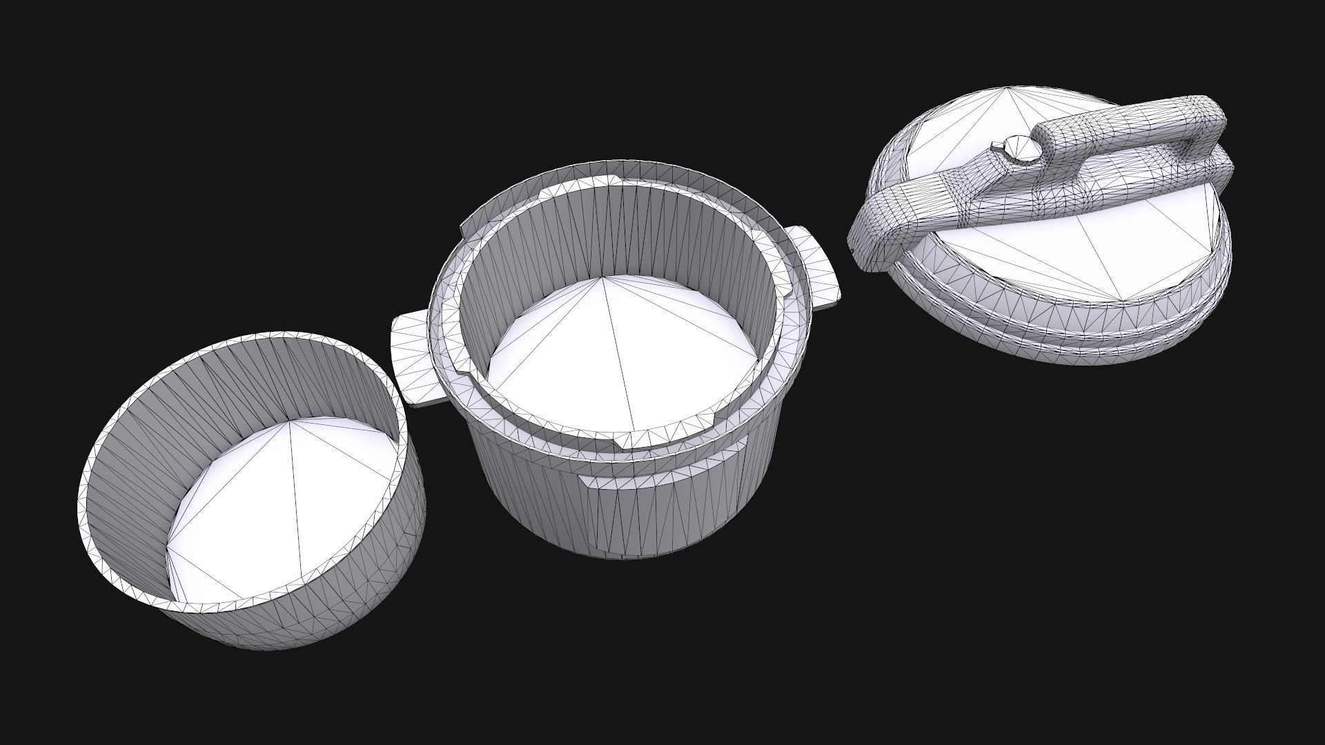Pressure Cooker Low-poly 3D model_10