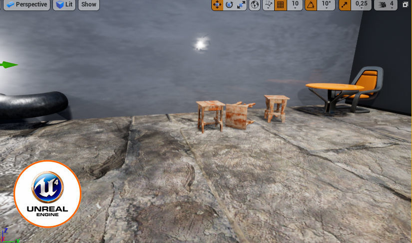 dirty chair Low-poly 3D model_7