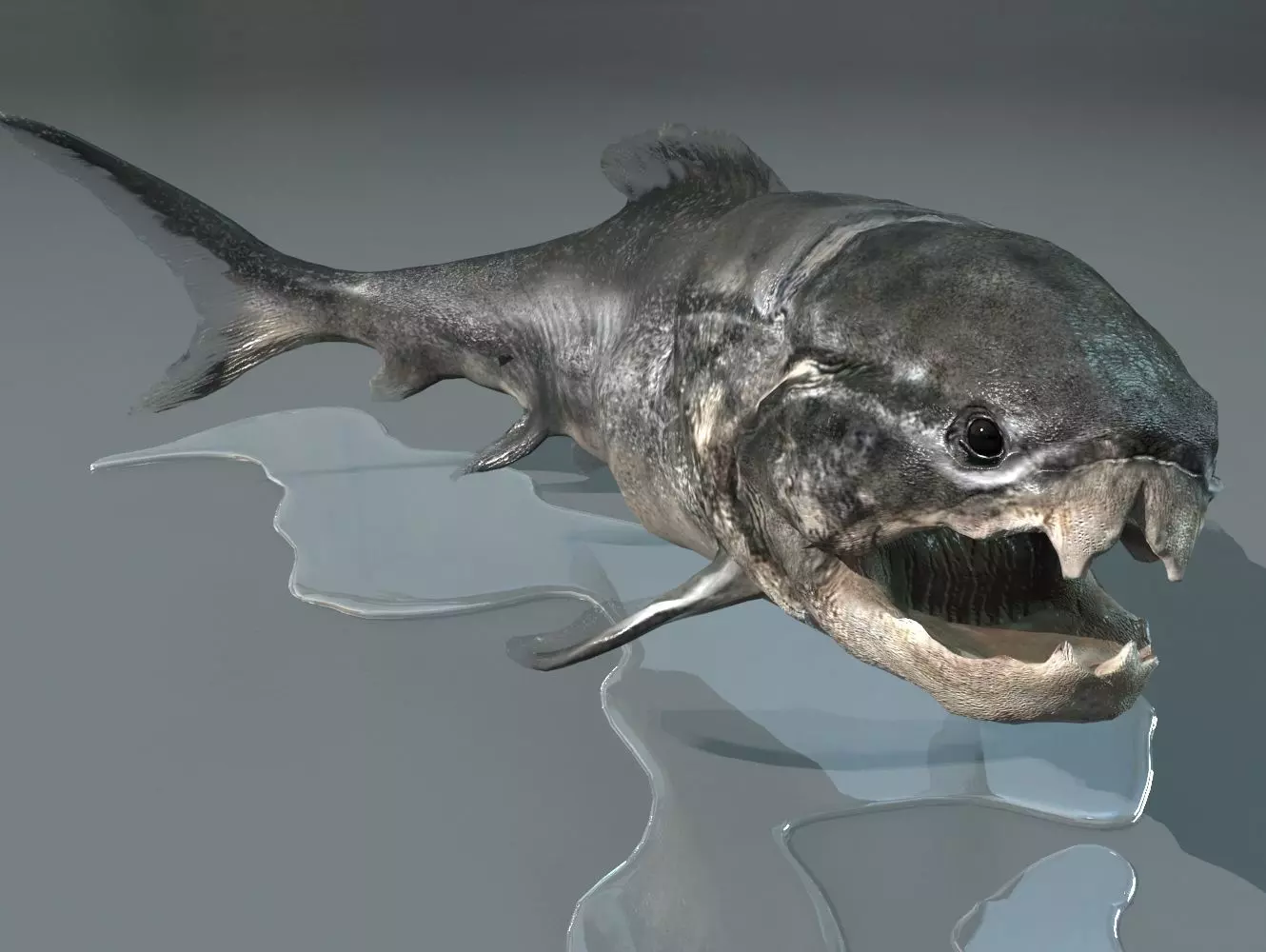 Dunkleosteus fish Low-poly 3D model