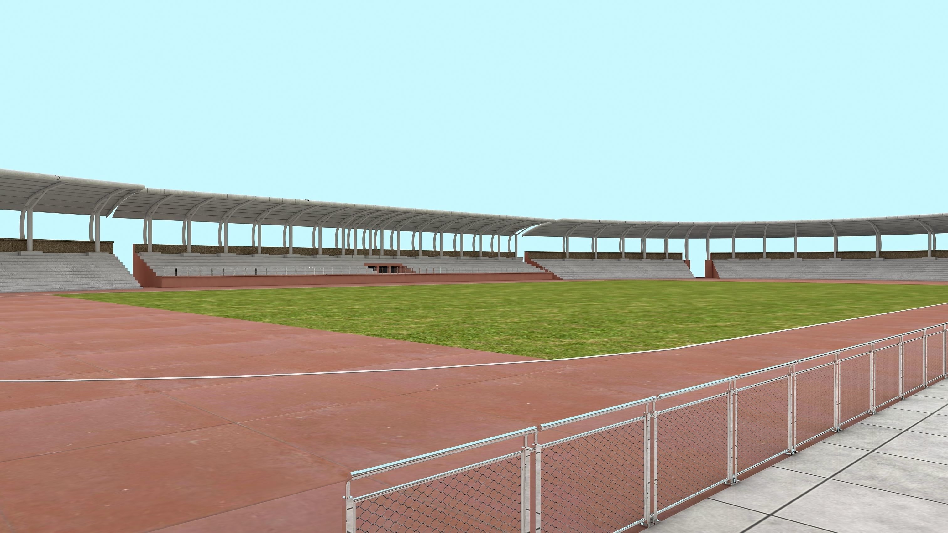 Chhatrasal Stadium Delhi   Low-poly 3D model_8