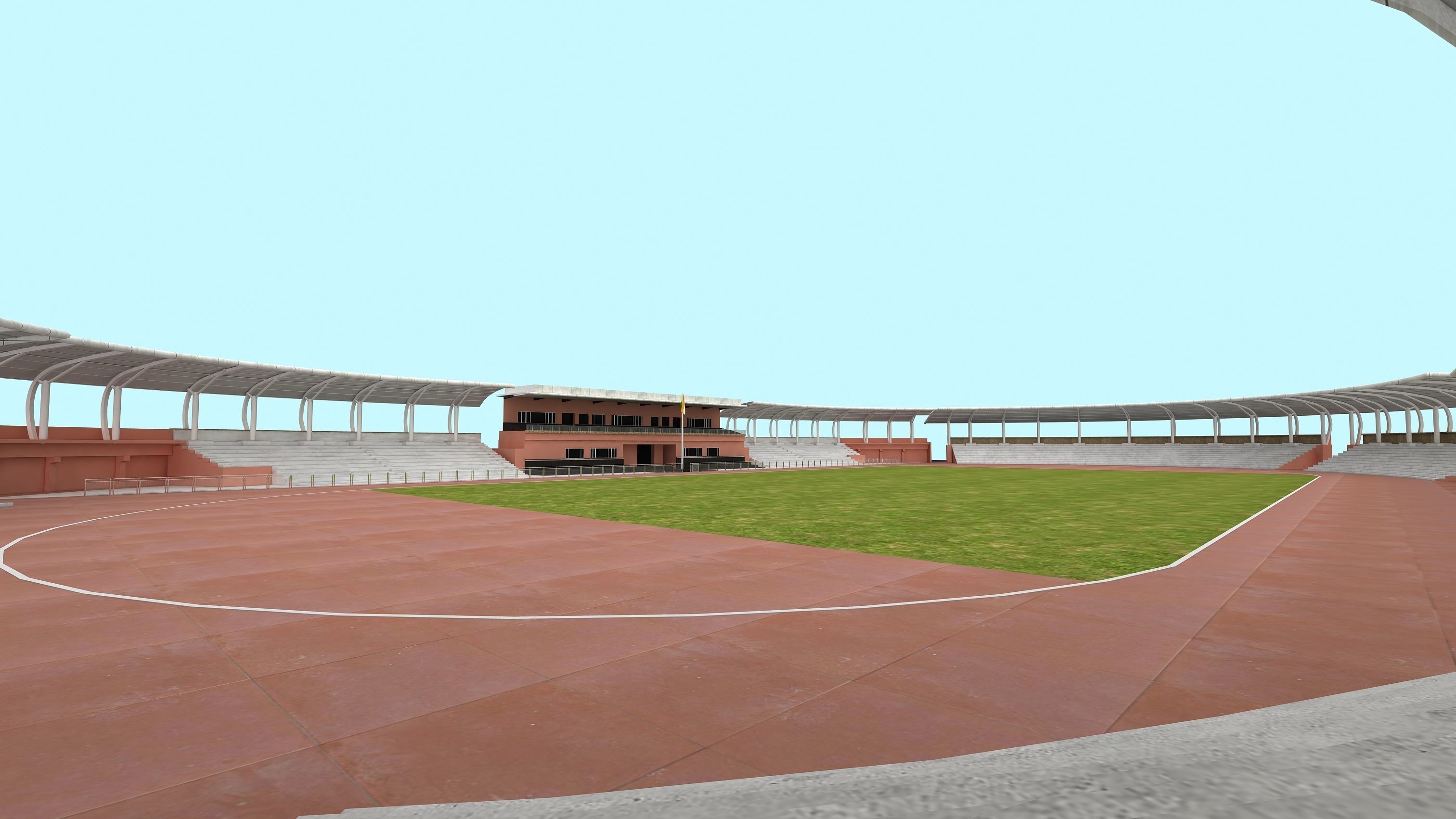 Chhatrasal Stadium Delhi   Low-poly 3D model_10