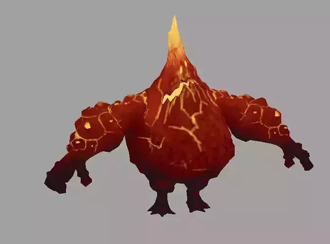 Monster fire Low-poly 3D model