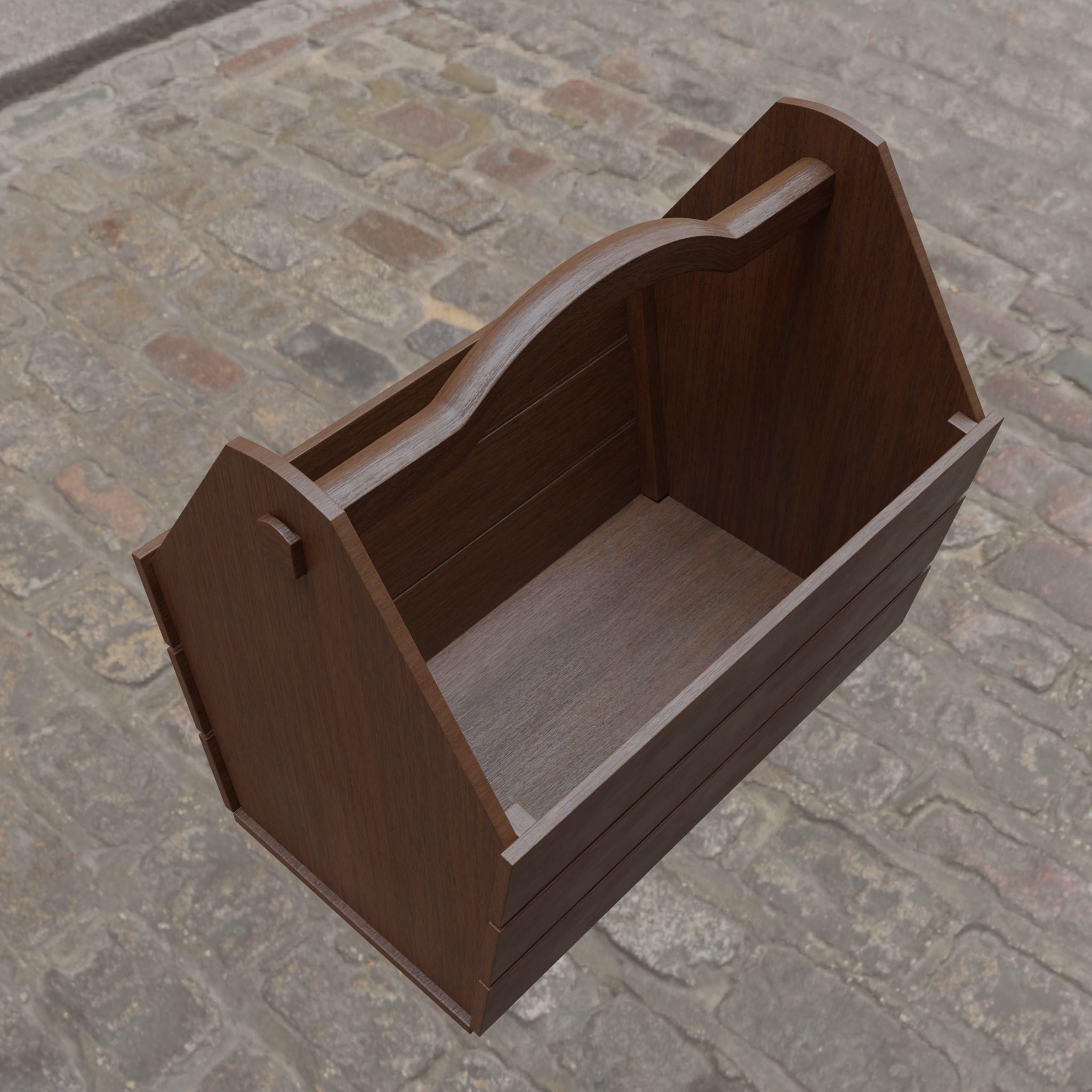 Wooden Basket 3D model_16