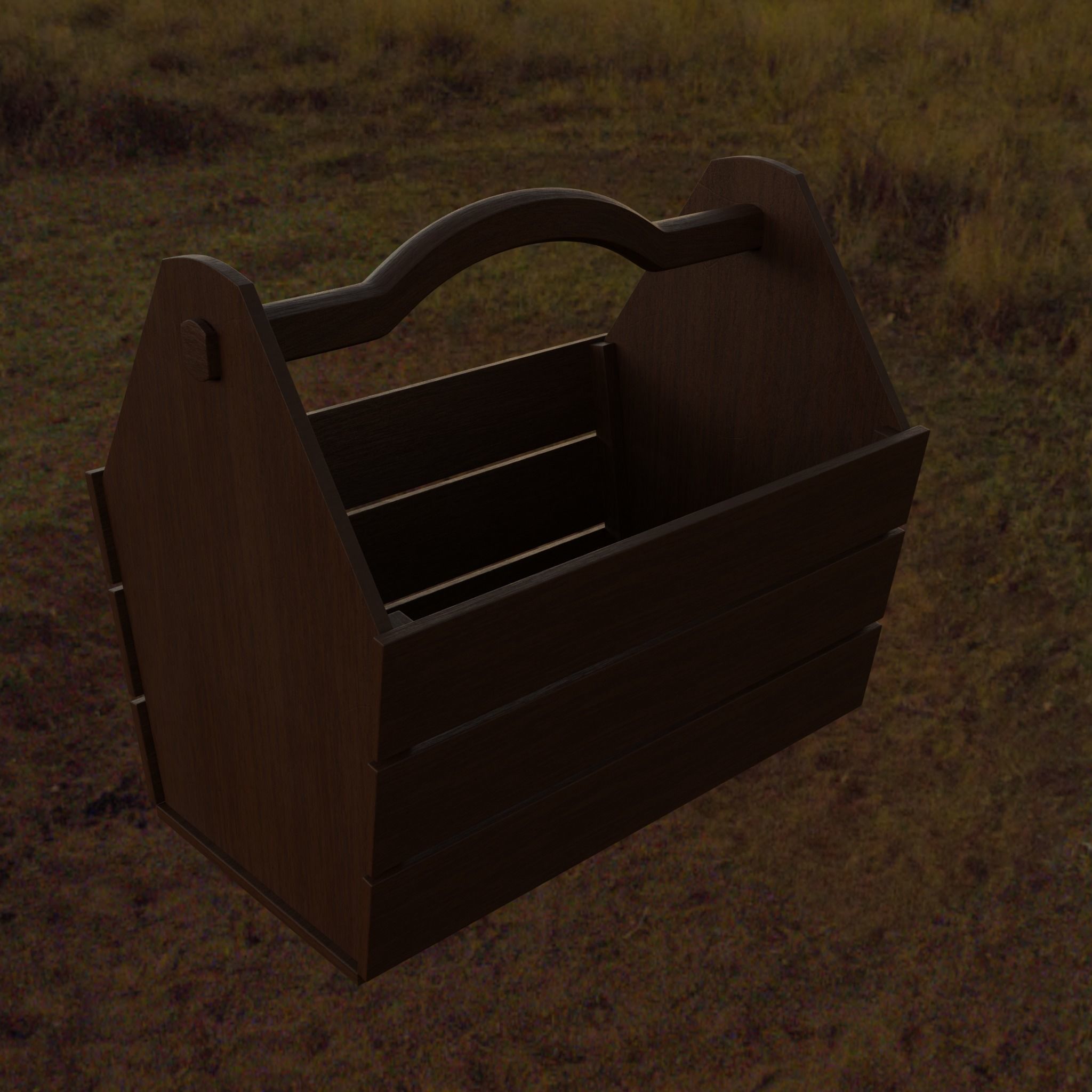 Wooden Basket 3D model_13