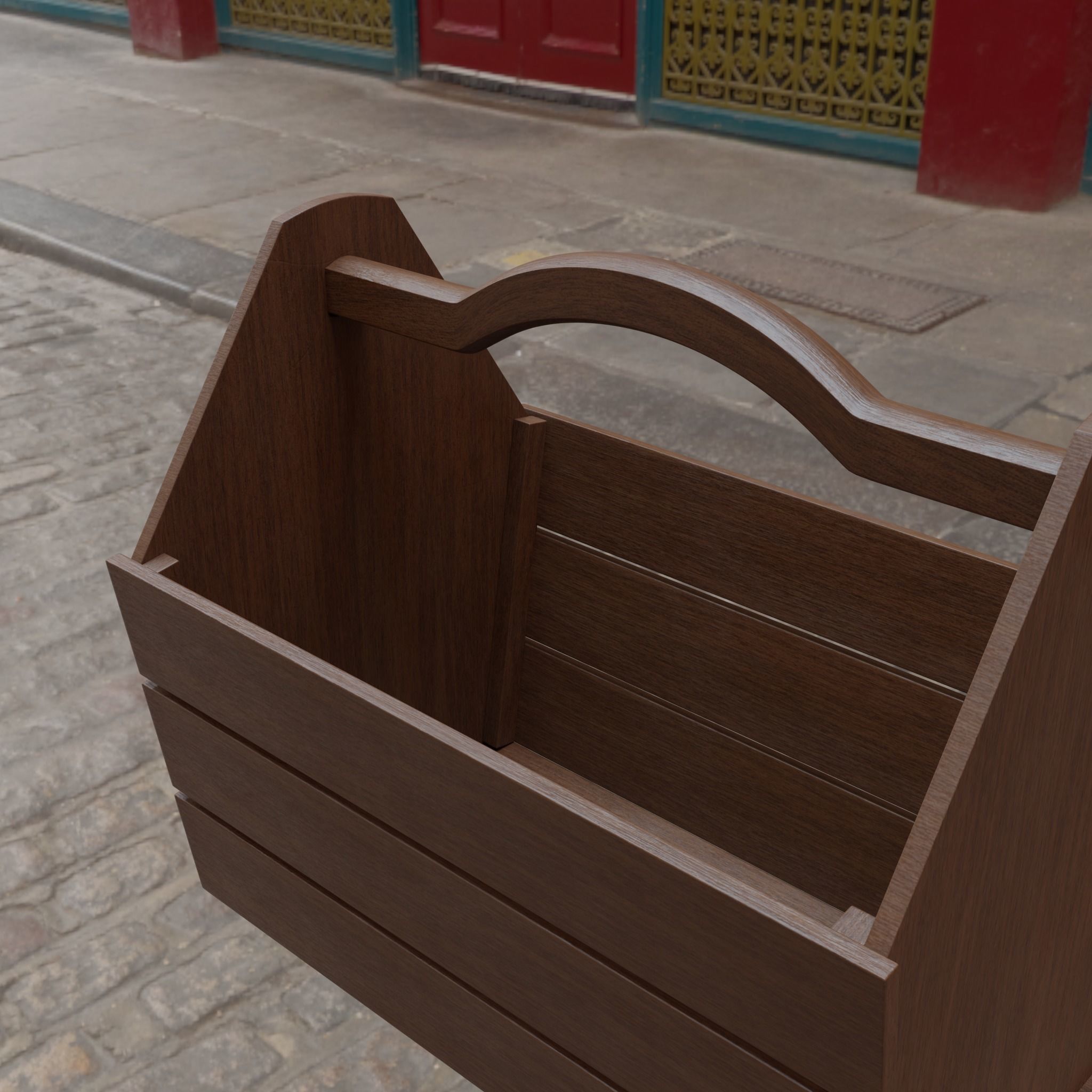 Wooden Basket 3D model_15