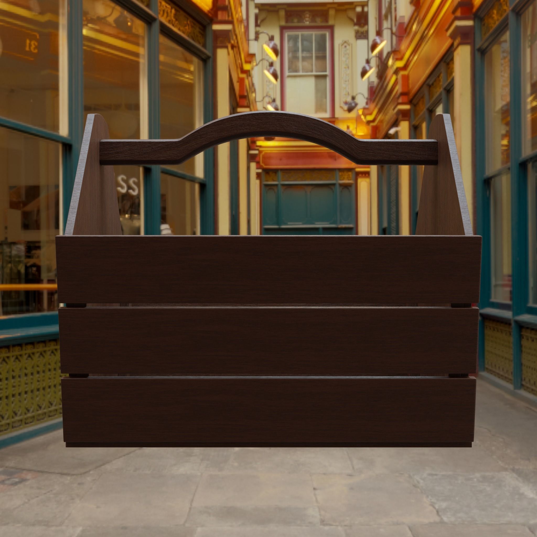 Wooden Basket 3D model_17