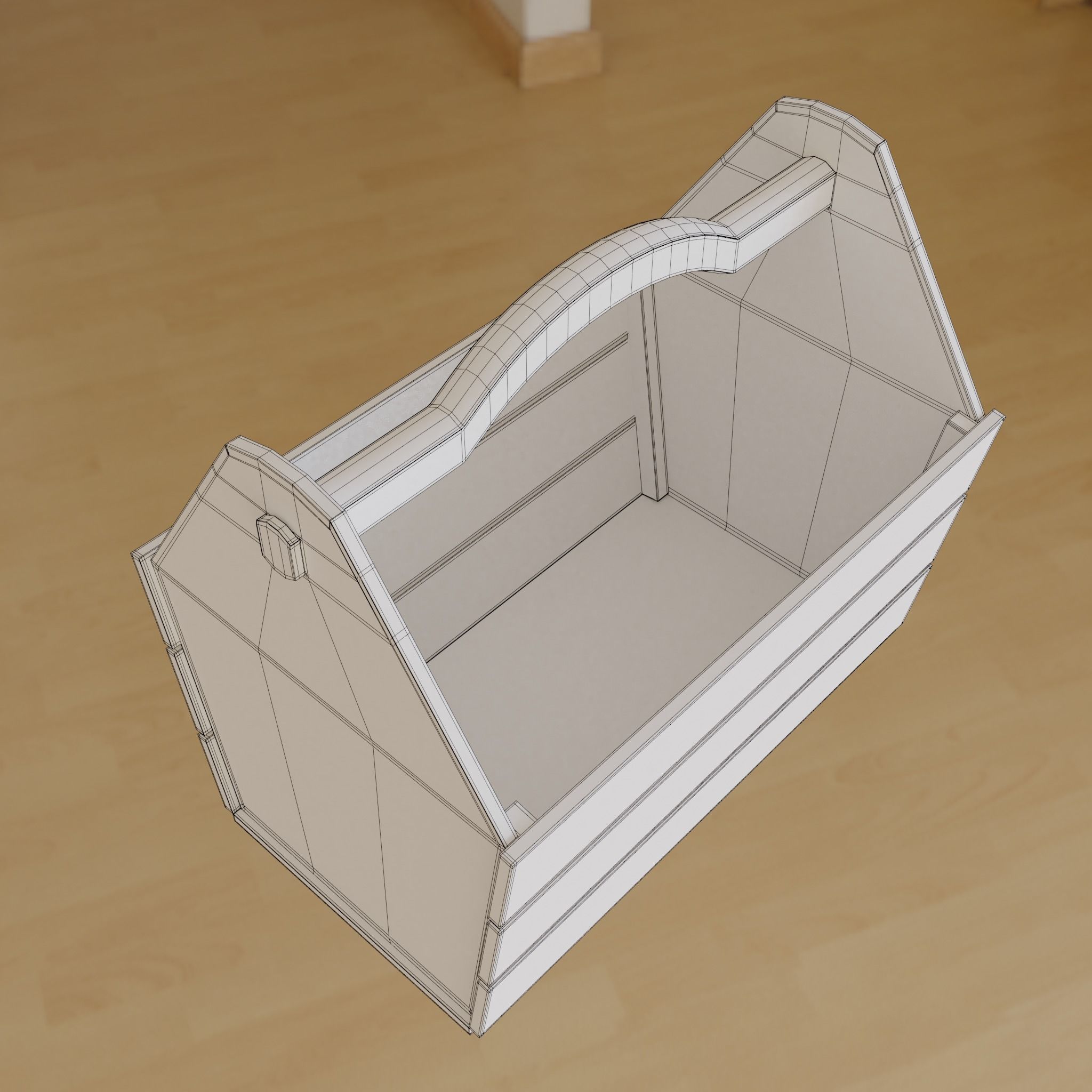 Wooden Basket 3D model_11